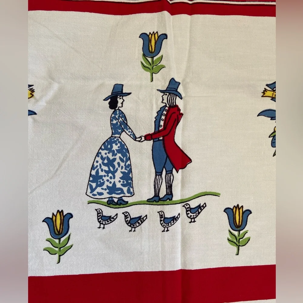 Vintage Table cloth Dutch Images 52”‎ x 48”